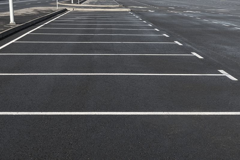 Finished Parking Lot with Clear Markings